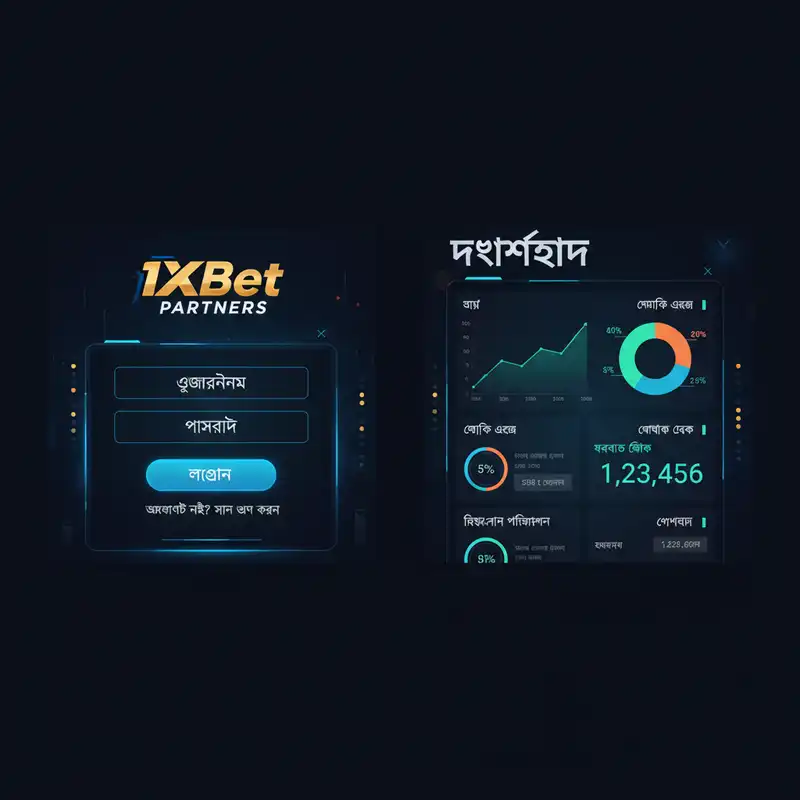 1xBet Partners লগইন এবং ড্যাশবোর্ড ড্যাশবোর্ড ইন্টারফেস